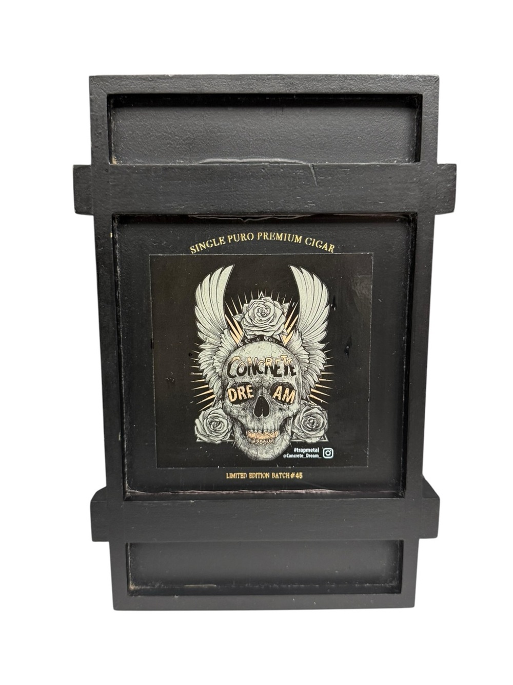 Gurkha Cellar Reserve Wooden Cigar Box Skull Art Storage Decor